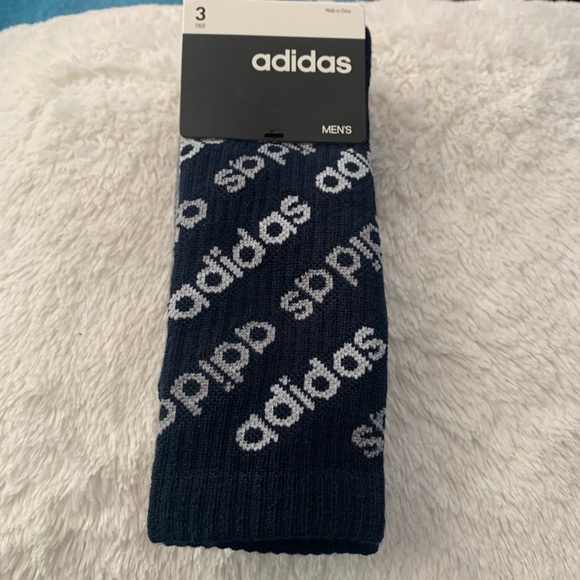 Adidas 3-pack Linear Repeat Crew Socks - Picture 1 of 3